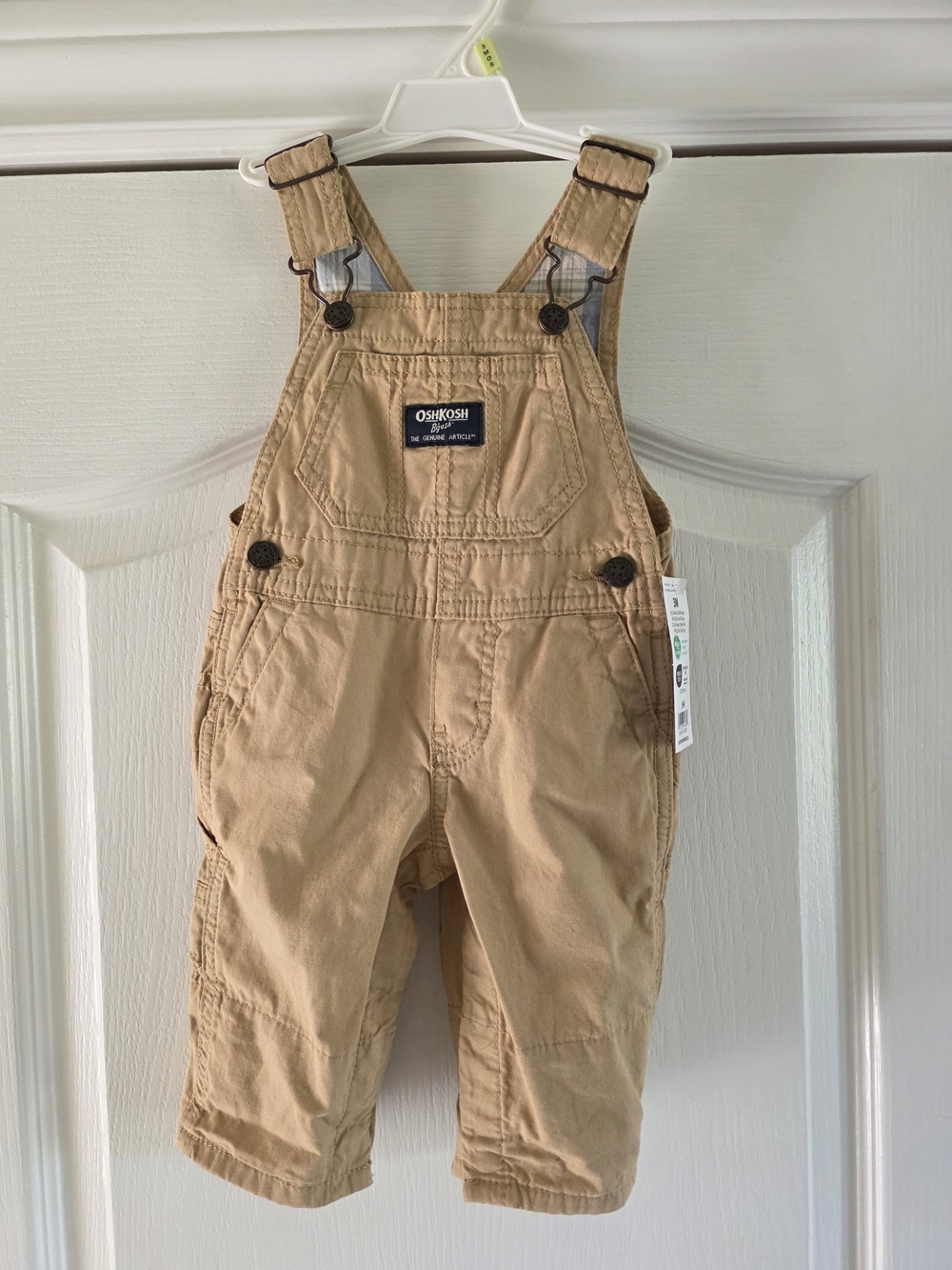 OshKosh B'gosh Khaki Baby Overalls with Front Pocket